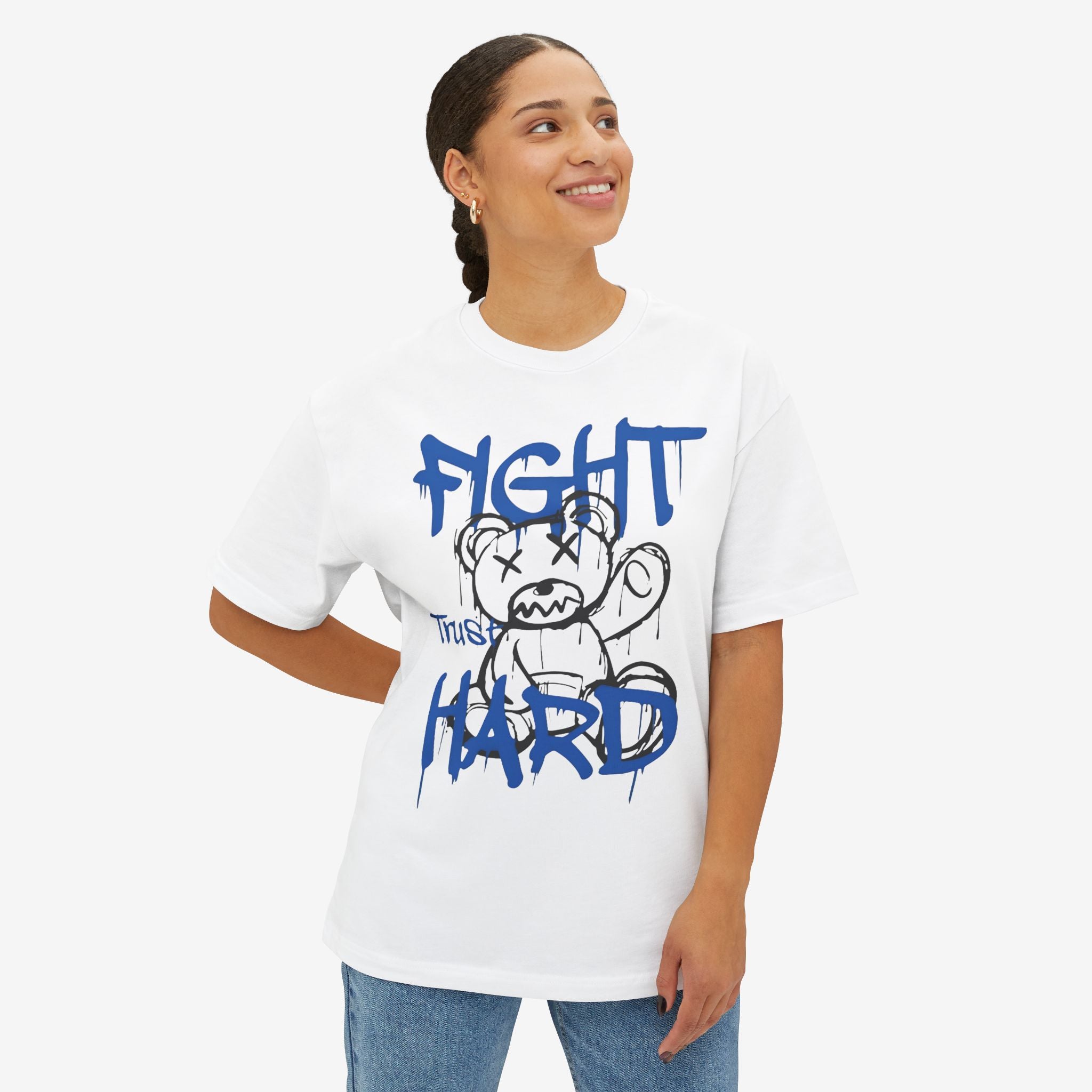 Fight Hard Graphic Oversized Tee