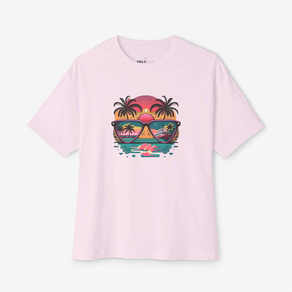 Tropical Sunset Oversized Boxy Tee