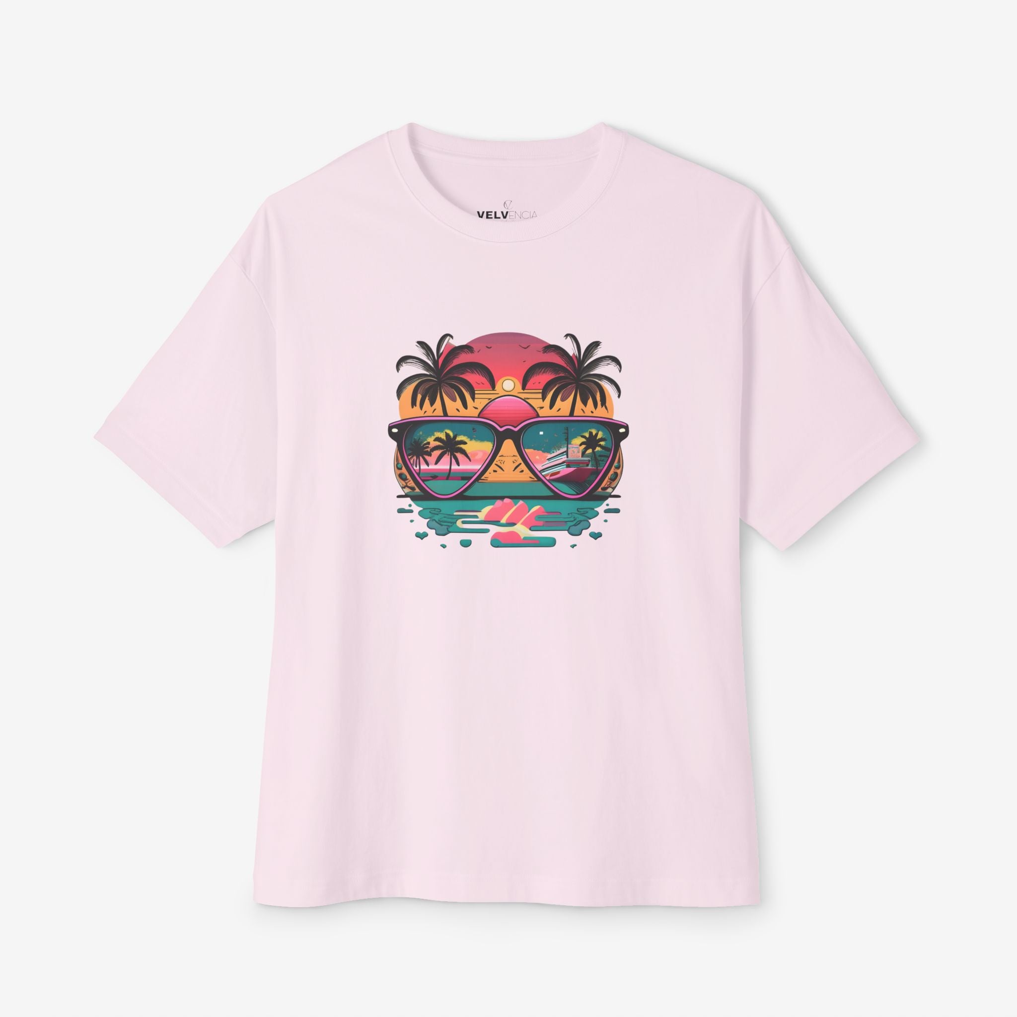 Tropical Sunset Oversized Boxy Tee