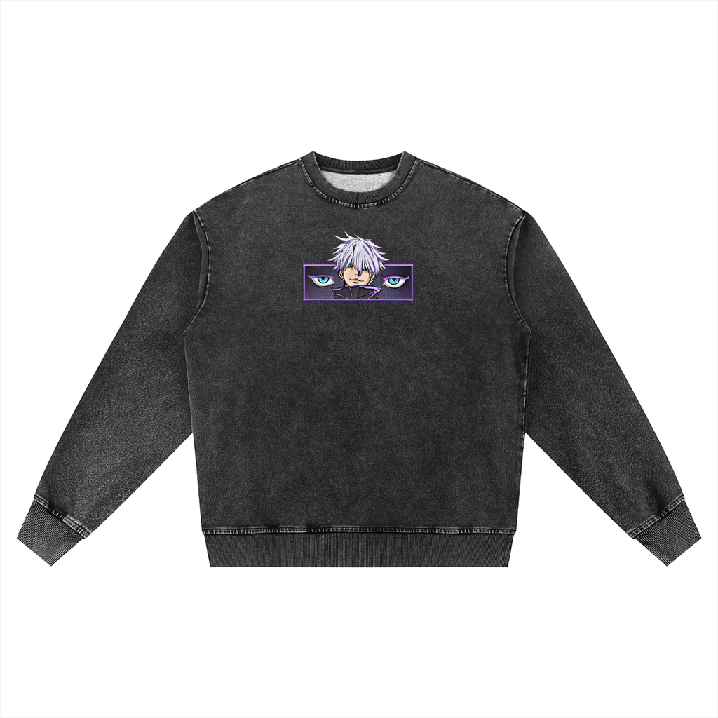 Jujutsu Kaisen Snow Wash Oversized Crewneck Sweatshirt