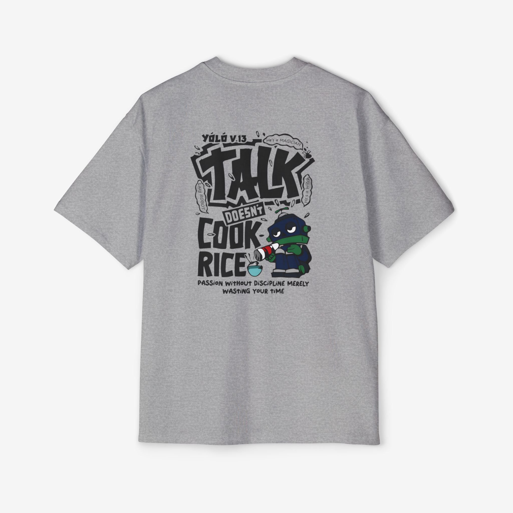 Oversized Graphic Tee - Yolo Talk, Chill Vibes