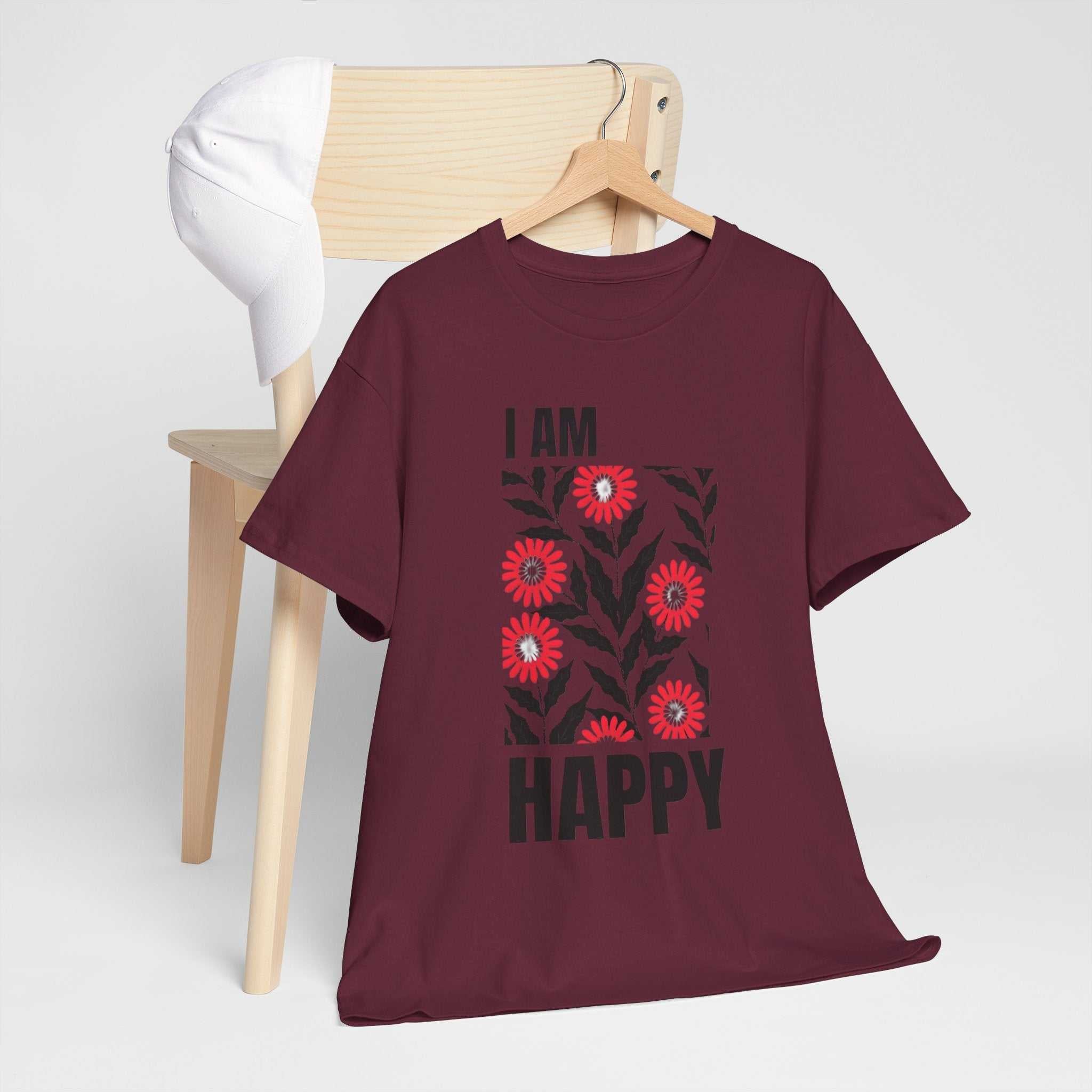 Happy Unisex Tee - I Am Happy Tshirt Design
