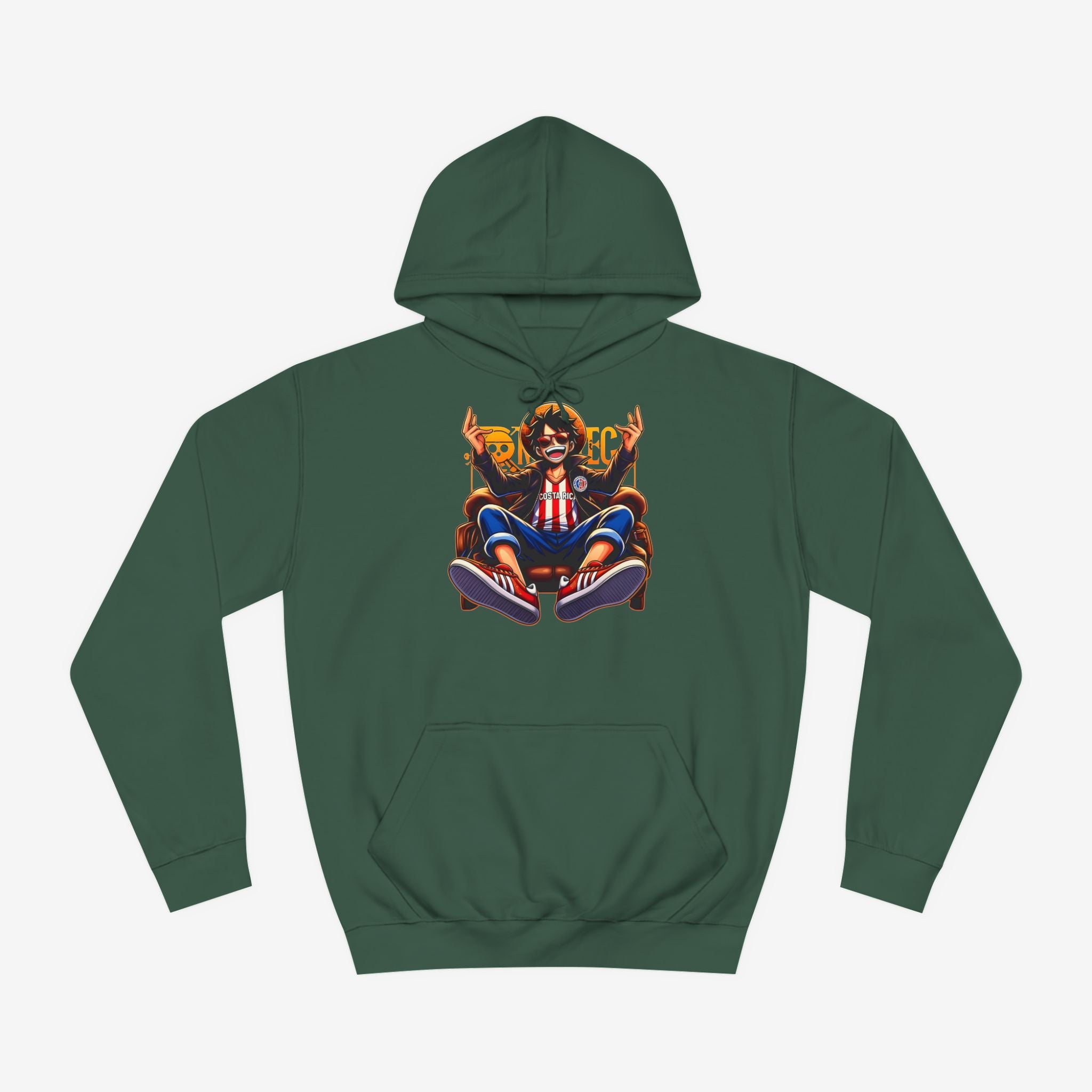 One Piece Luffy Custom Hoodie Bottle Green XS 