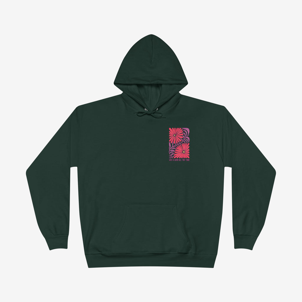 Eco-Friendly Floral God is Good Hoodie - Unisex Pullover Sweatshirt