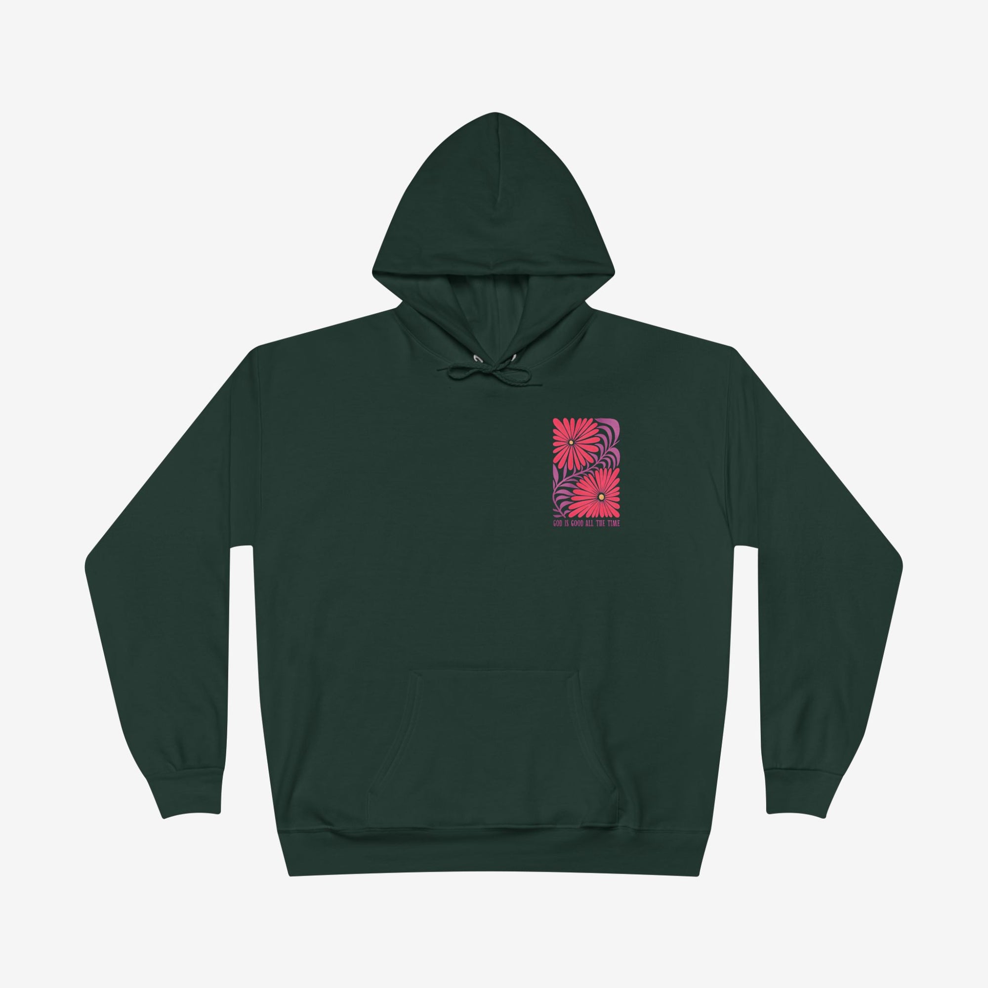 Eco-Friendly Floral God is Good Hoodie - Unisex Pullover Sweatshirt