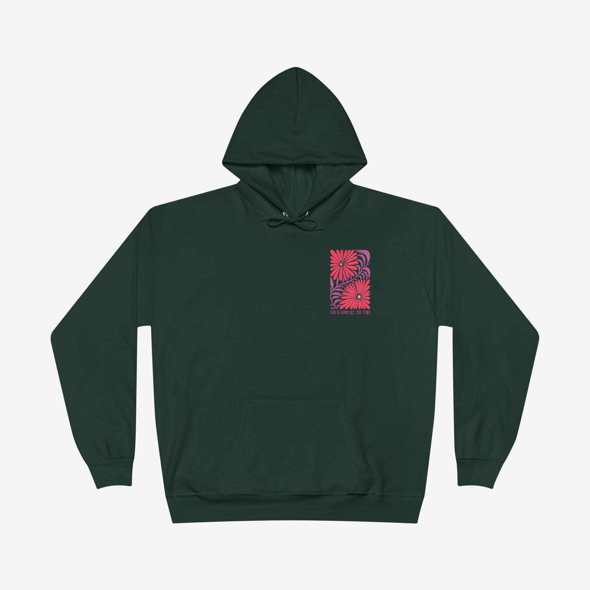 Eco-Friendly Floral God is Good Hoodie - Unisex Pullover Sweatshirt