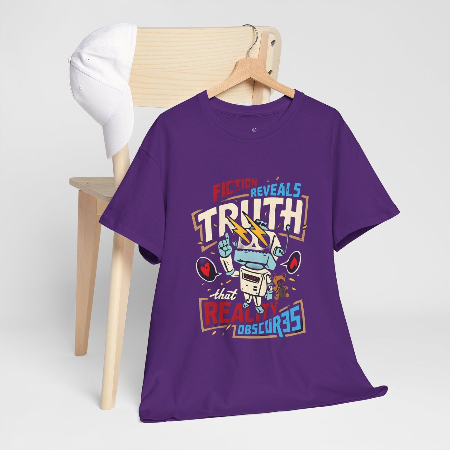 Unisex Heavy Cotton Tee - Fiction Reveals Truth Graphic Shirt