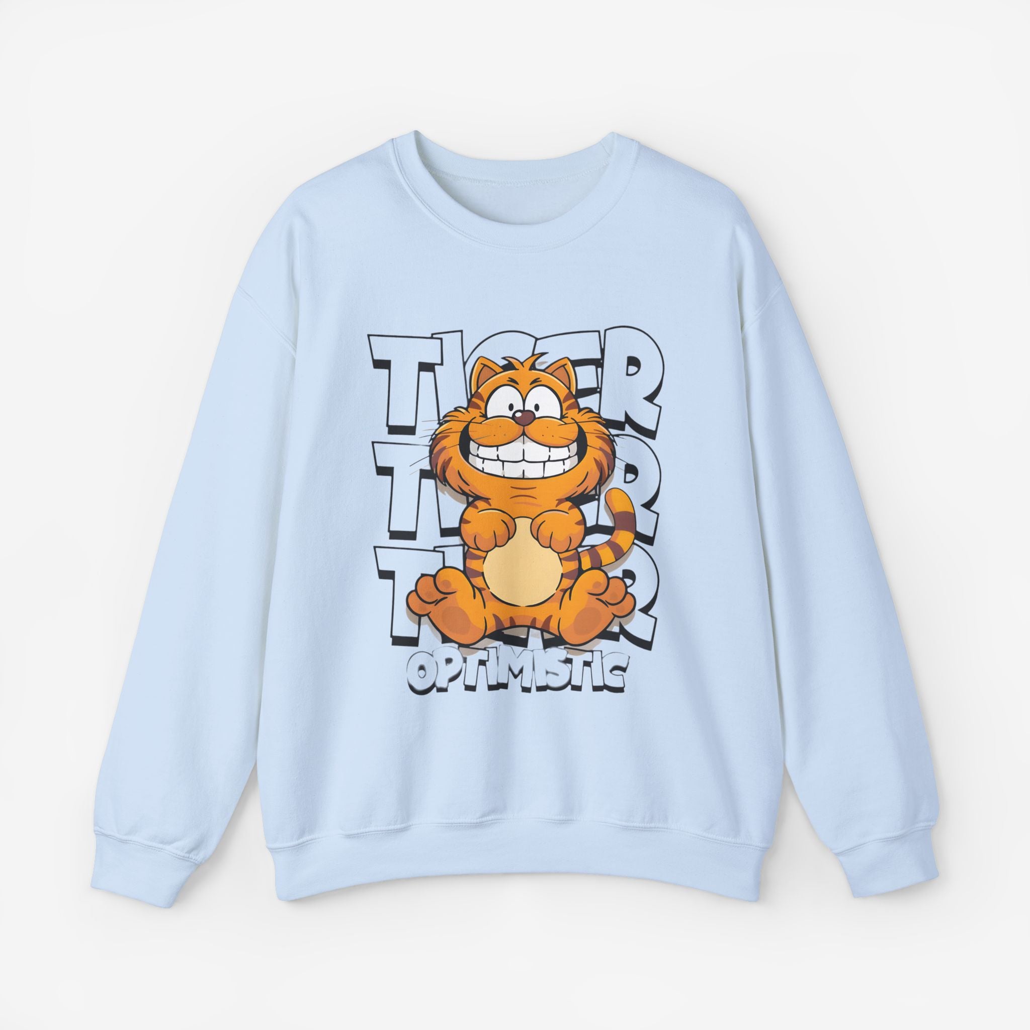 Tiger Cartoon Sweatshirt Light Blue S 