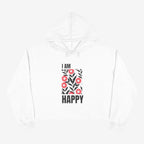 I Am Happy Crop Hoodie