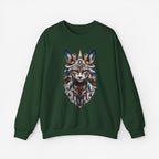 Cat Mandalas Sweatshirt Forest Green S 