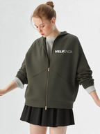 Dolman Sleeve Zip-Through Fleece  Hoodie