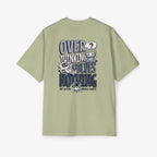 Men's Heavy Oversized Tee - "Overthinking Solves Nothing" Graphic Shirt