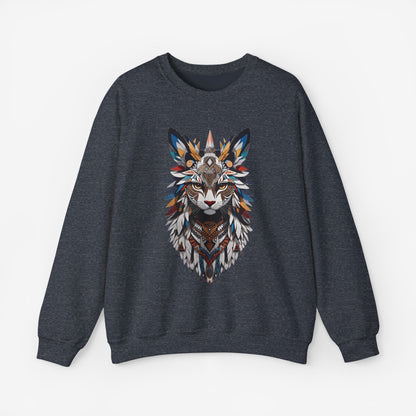 Cat Mandalas Sweatshirt Heather Sport Dark Navy S 