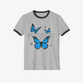 Butterfly Ringer T-Shirt - Unisex Cotton Tee for Nature Lovers