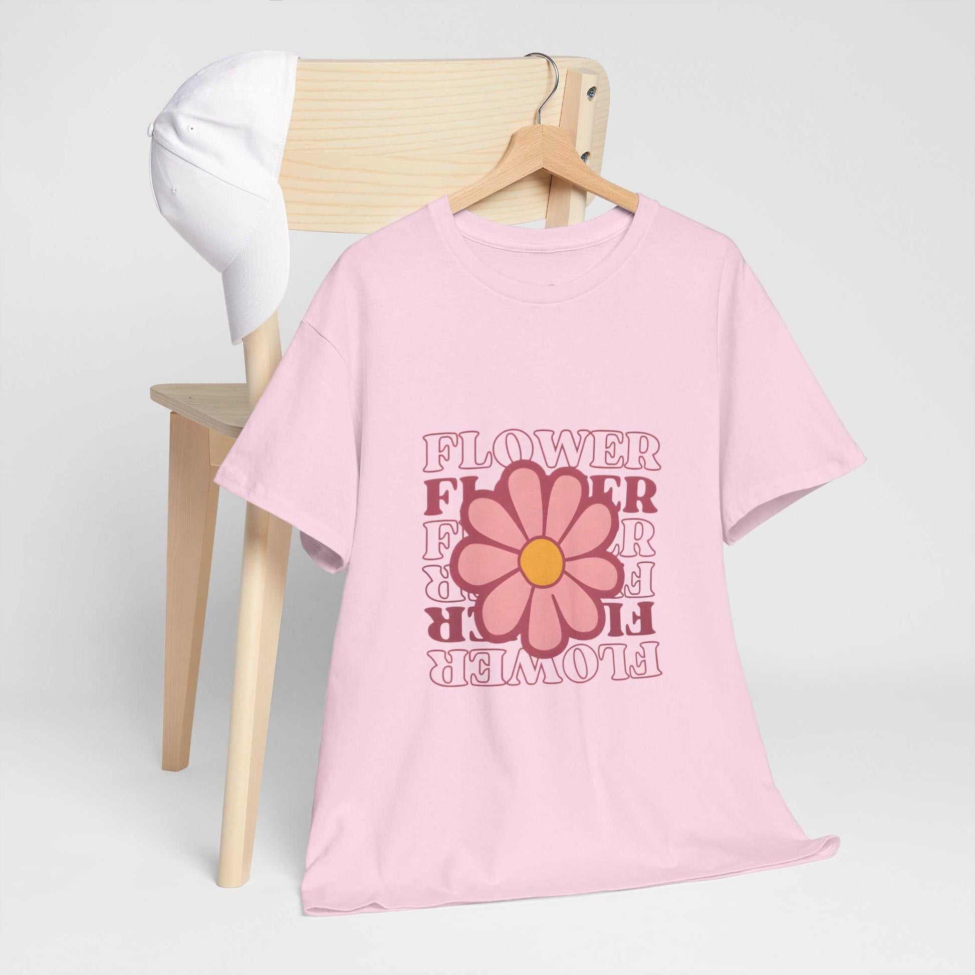 Retro Flower Unisex Heavy Cotton Tee for Nature Lovers
