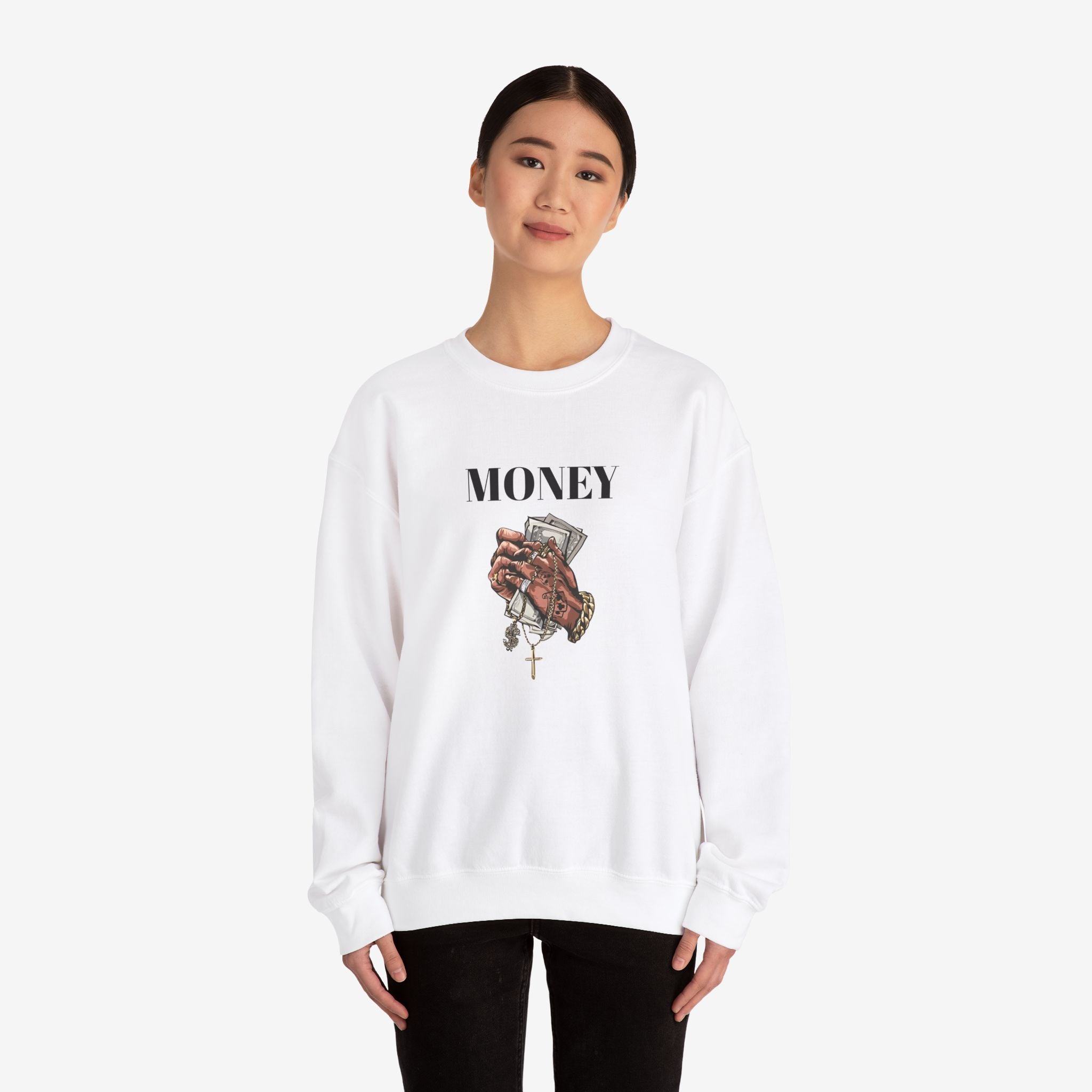 Money Hands Crewneck Sweatshirt | Trendy Casual Wear