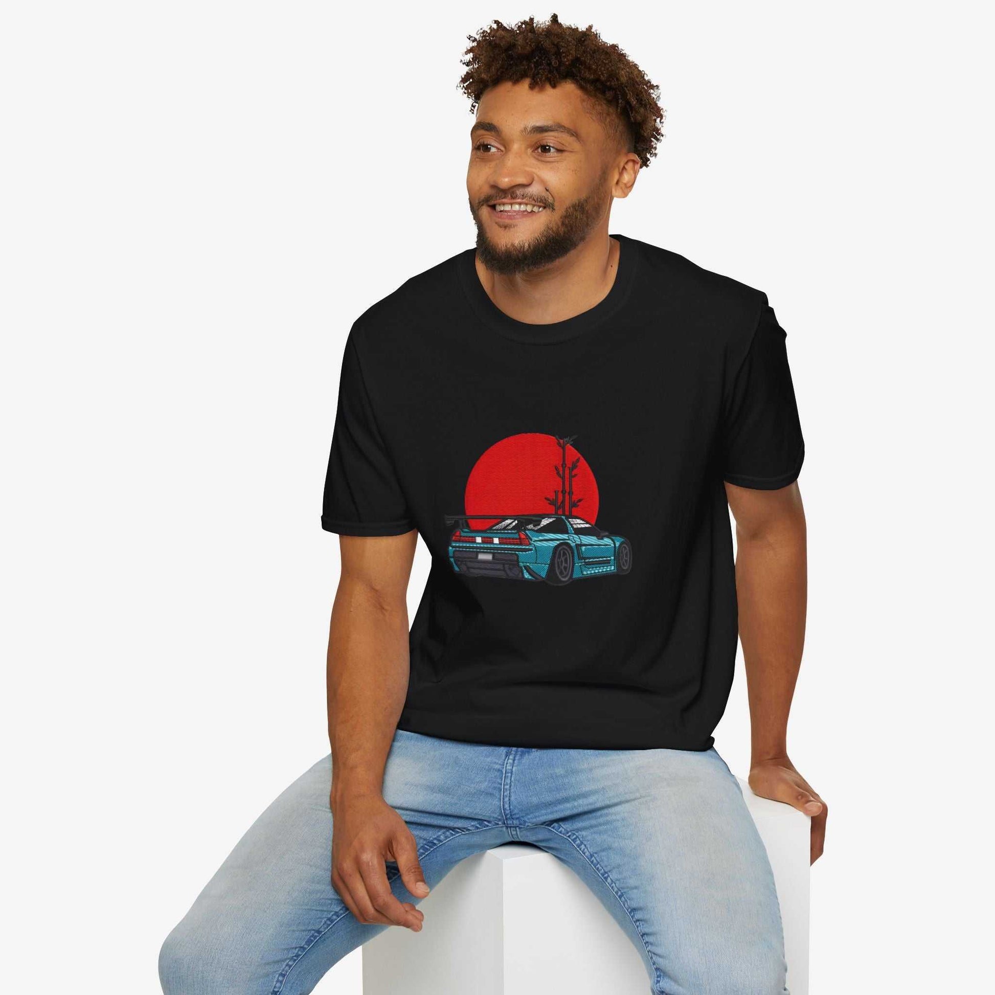 Retro Car Graphic Unisex T-Shirt - Vintage Sunset Design