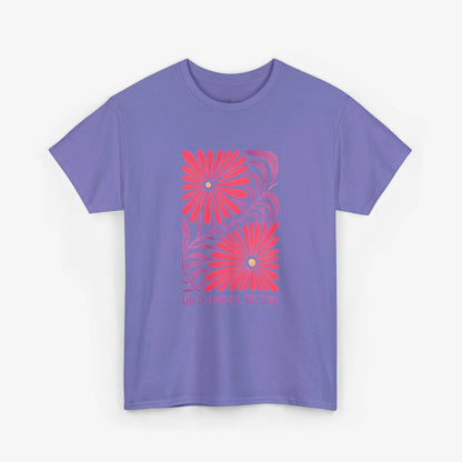 God is Good Heavy Cotton Tee - Inspirational Floral Design for Everyday Wear