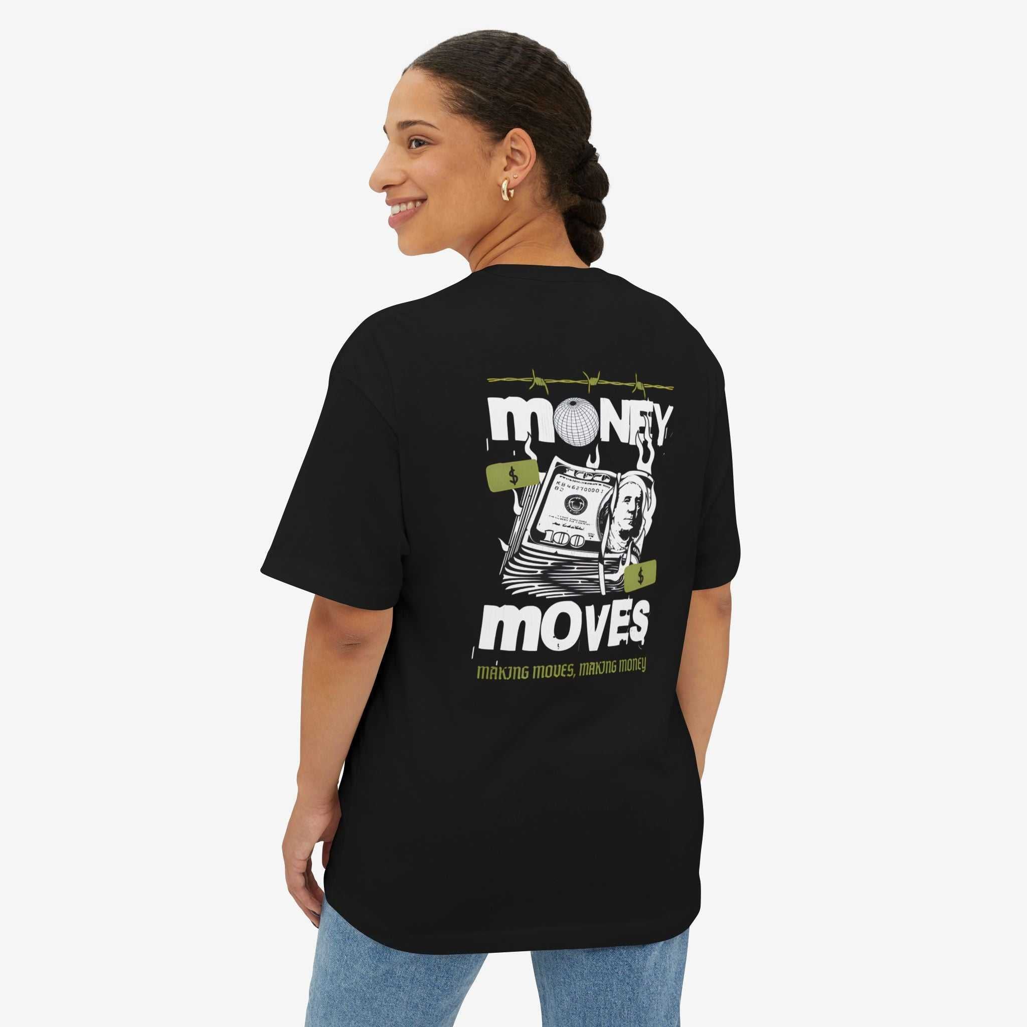 Unisex Oversized Boxy Tee - Money Moves Graphic Tee