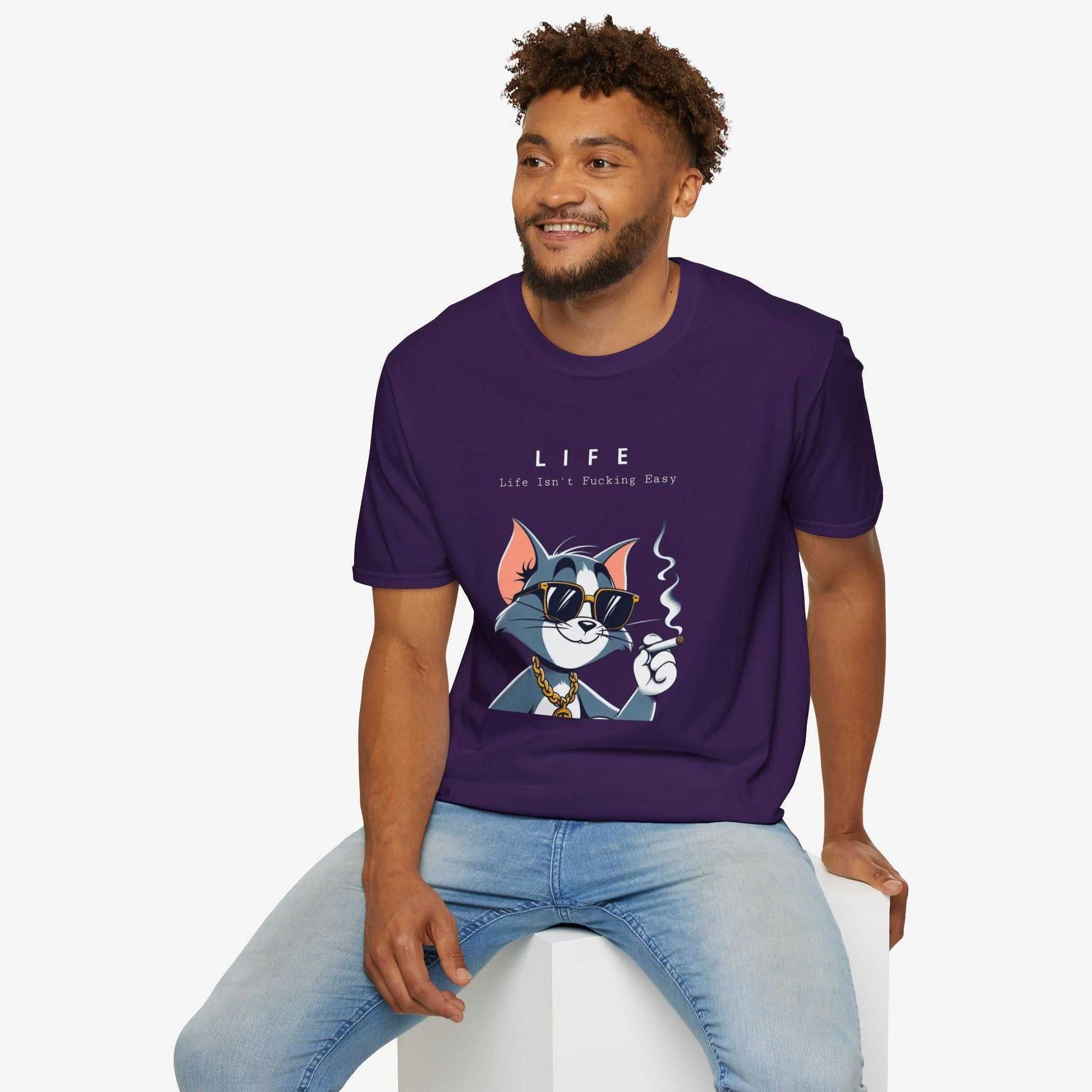 Life Isn't Easy Cat Unisex Softstyle T-Shirt