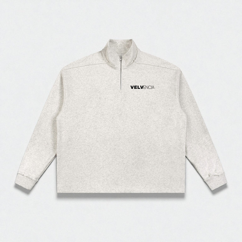 Half-Zip Rolled Edge Fleece Sweatshirt