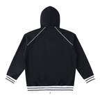 Striped Trim Zip-Up Hoodie