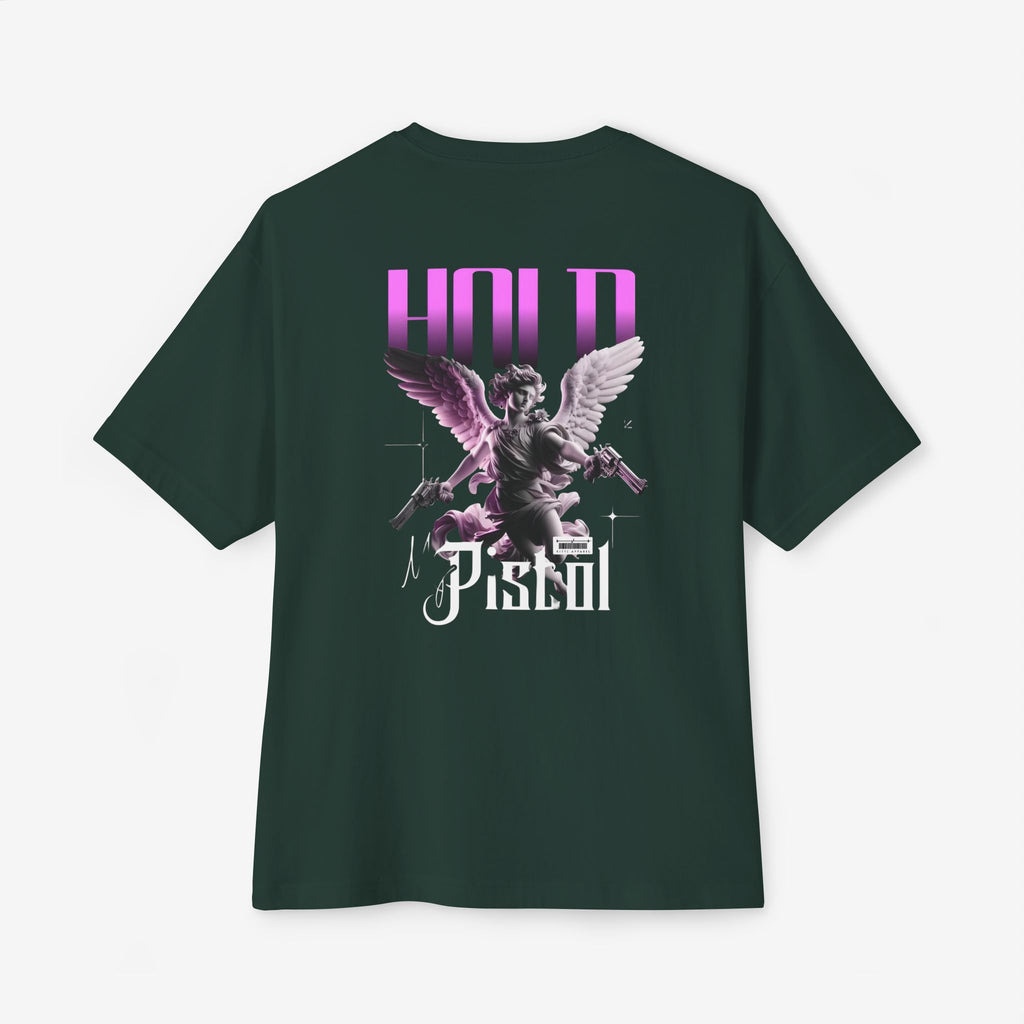 Oversized Tee - "Hold Pistol" Graphic T-Shirt
