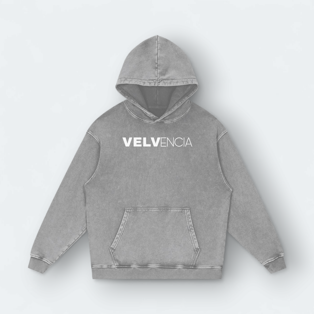 Snow Washed Loose Cotton Hoodie