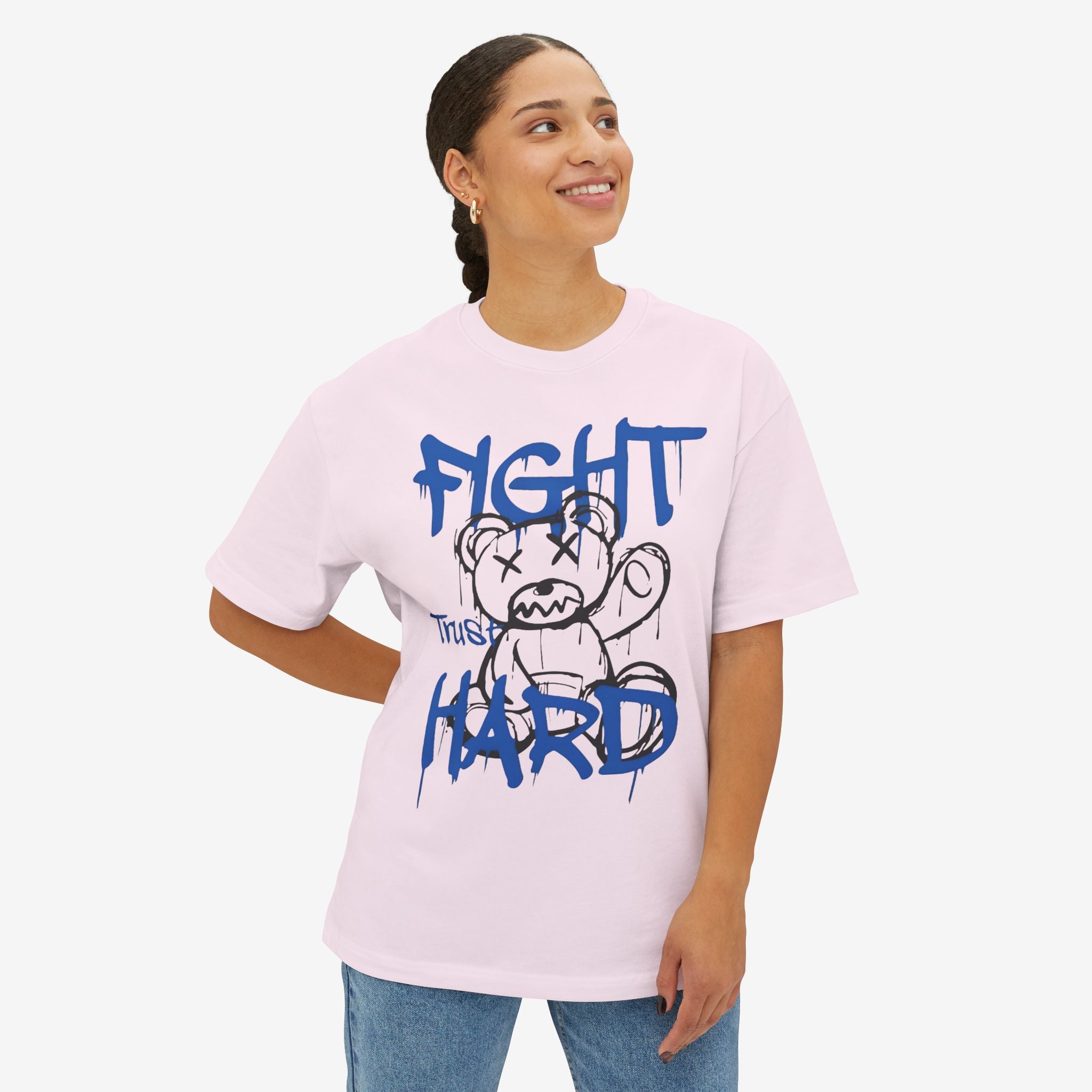 Fight Hard Graphic Oversized Tee