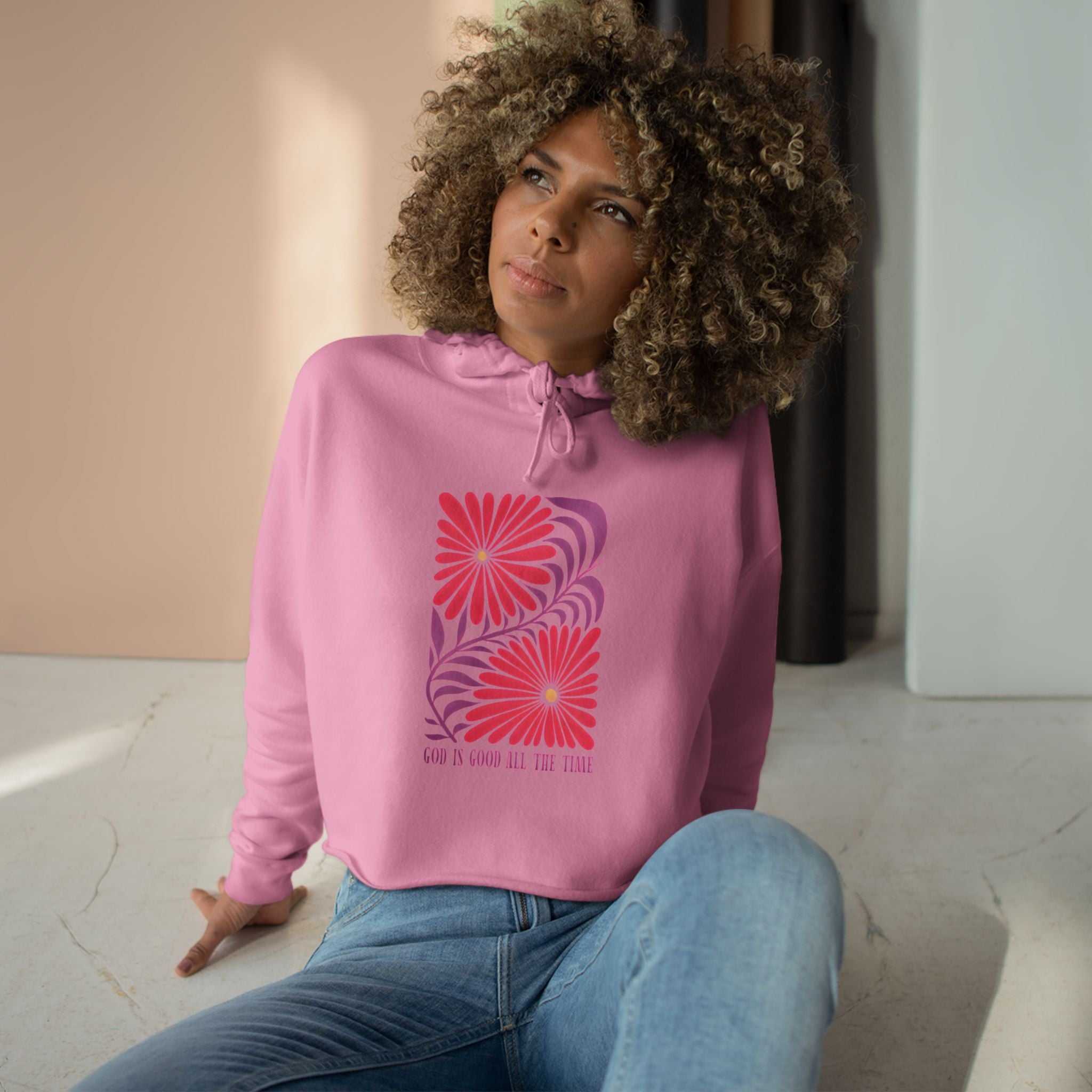 God Is Good All The Time Crop Hoodie