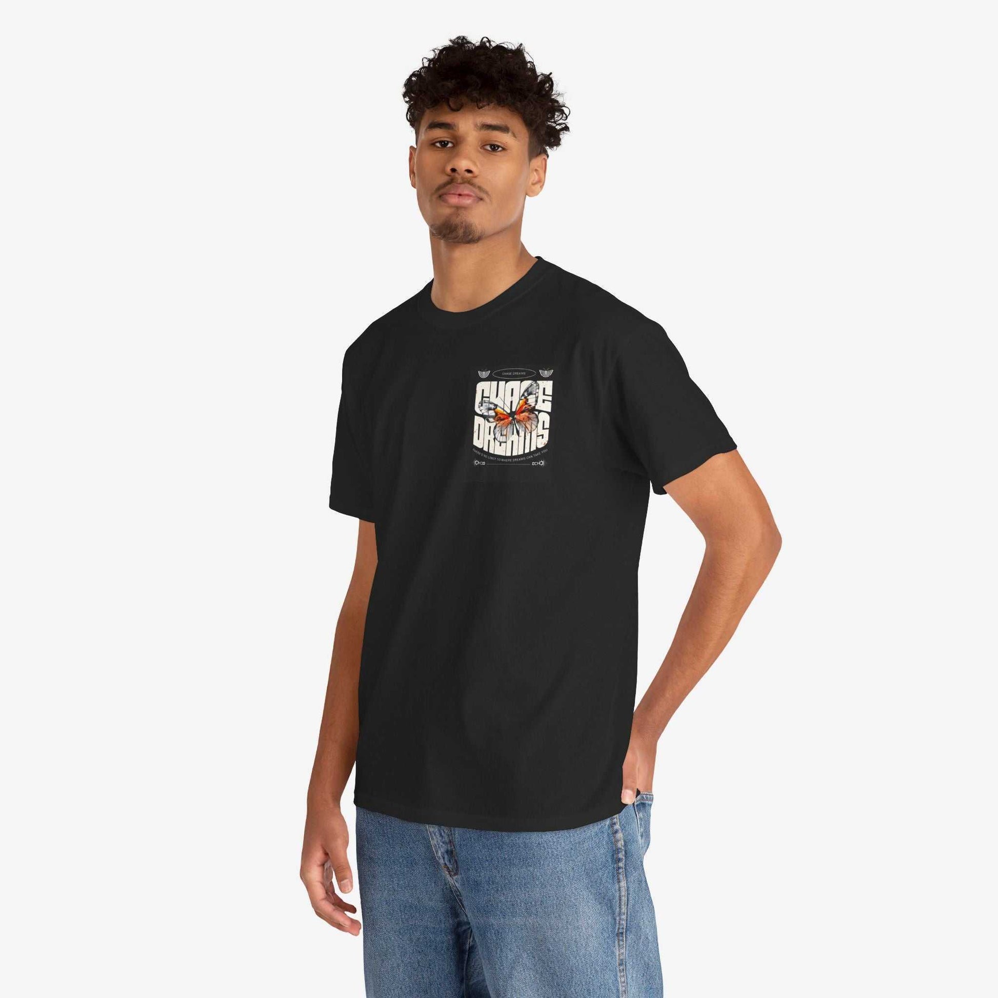 Chase Dreams Unisex Heavy Cotton Tee | Inspirational Butterfly Design
