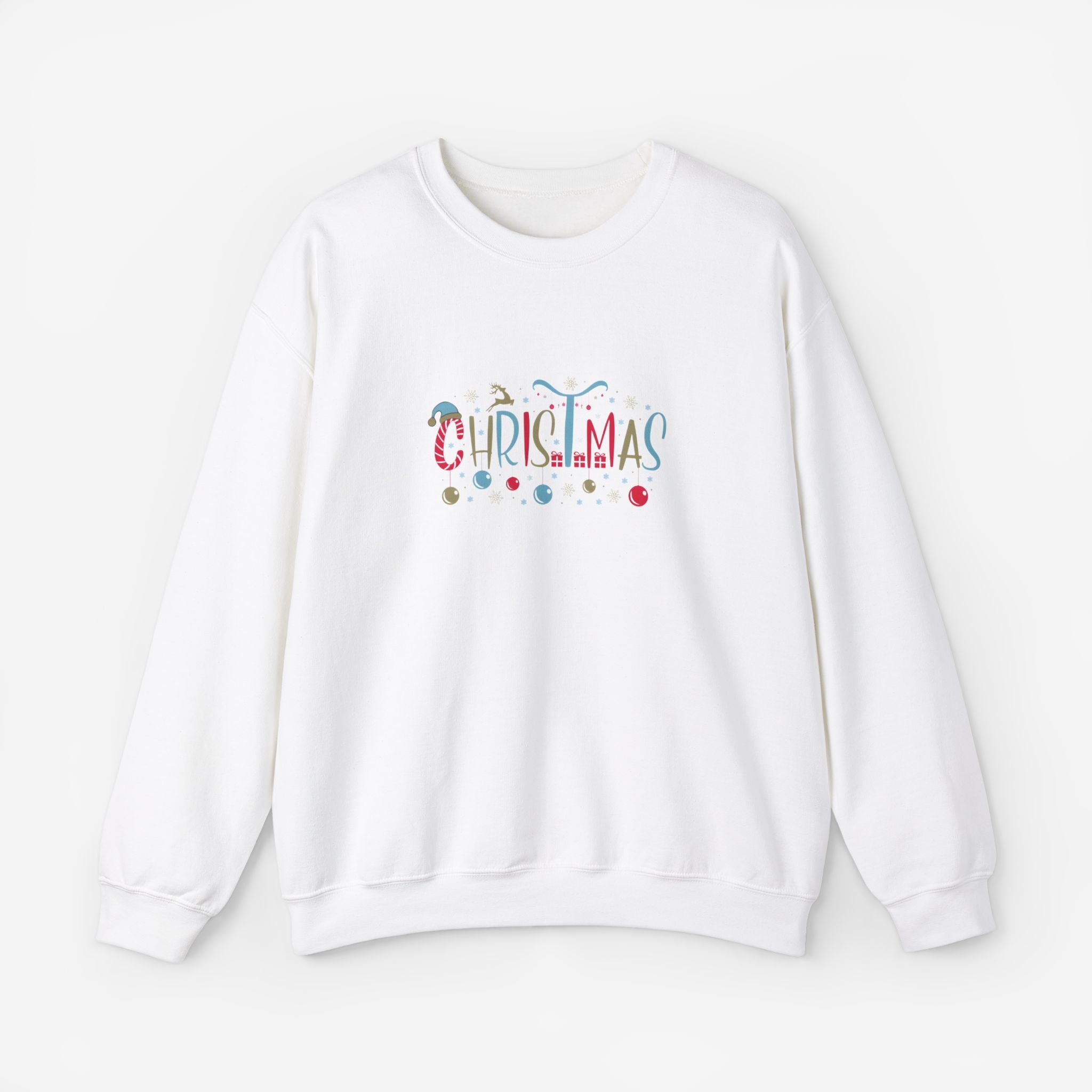 Christmas Crewneck Sweatshirt White S 