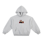 Contrast-Stitched Boxy Fleece Hoodie