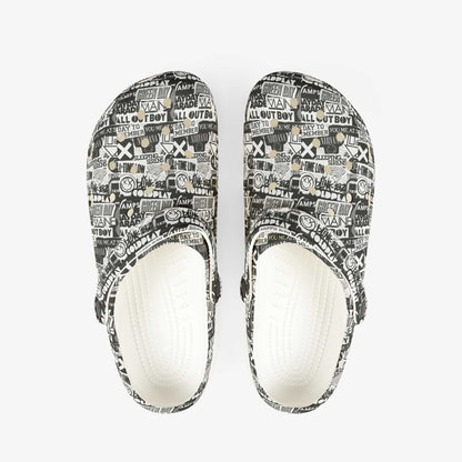 Trendy Clogs with Graffiti Design