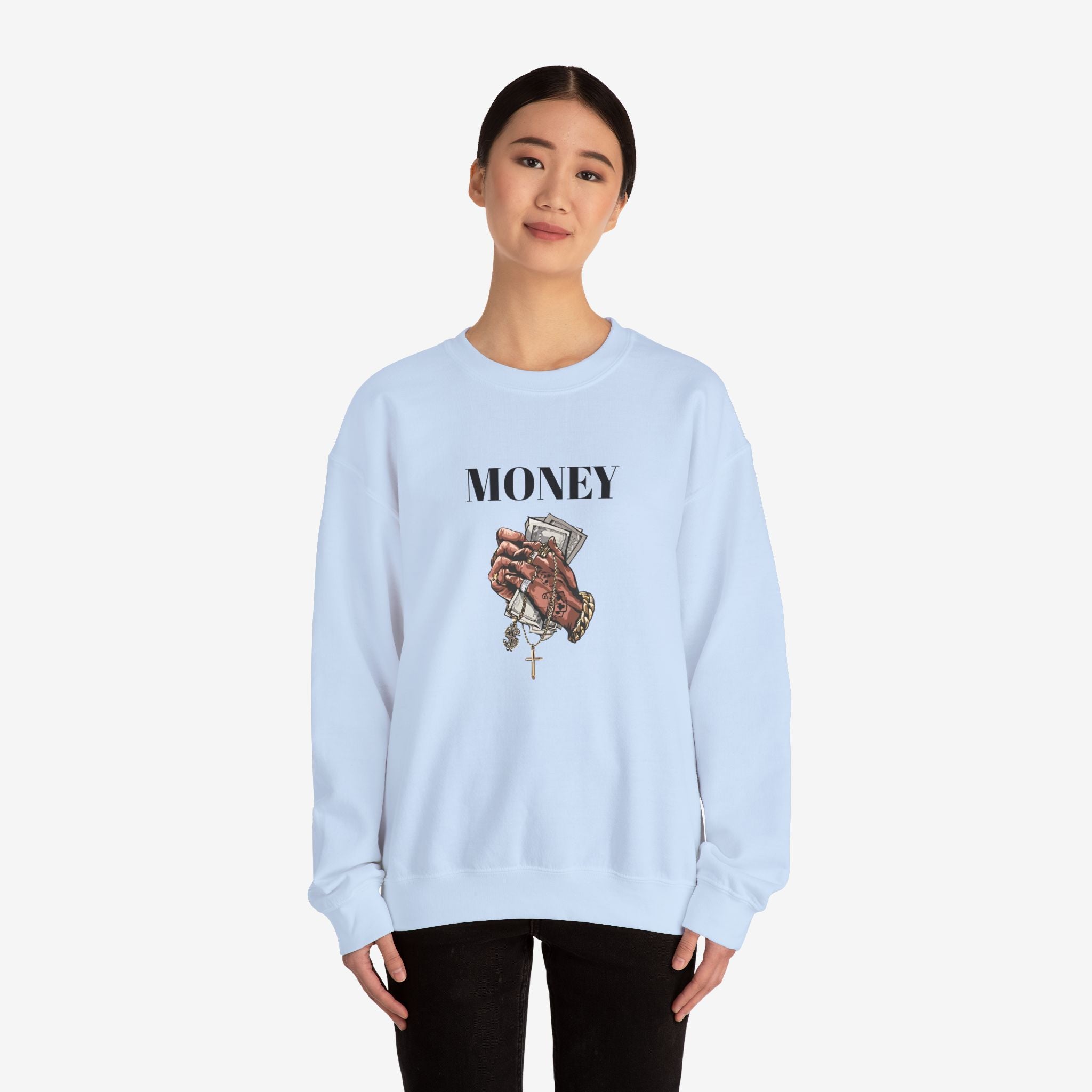 Money Hands Crewneck Sweatshirt | Trendy Casual Wear