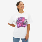 Cute Oversized Tee with Graphic Bear Design, Fun Casual Wear, Gift for Teens, Weekend Style, Streetwear Fashion, Unique Graphic Tee