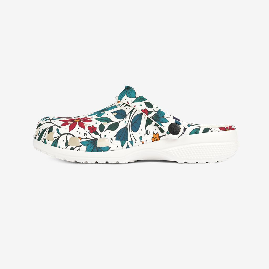 Flowers Print Clogs