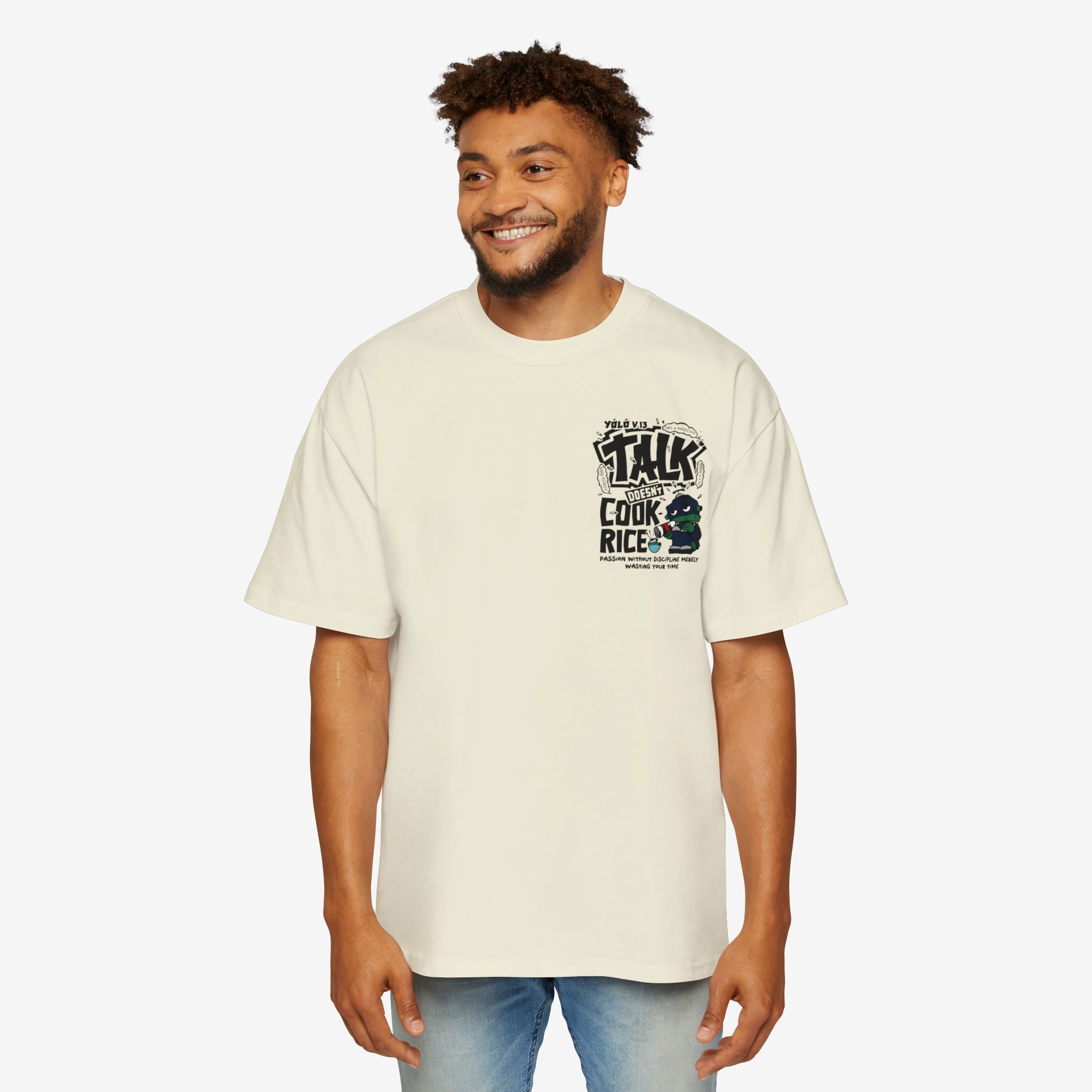 Oversized Graphic Tee - Yolo Talk, Chill Vibes