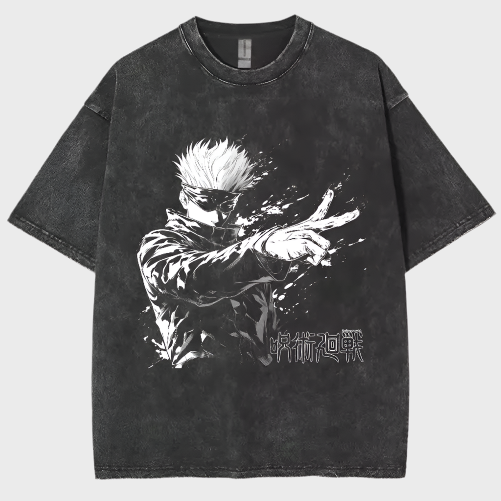 Anime Jujutsu Kaisen Acid Washed Tees