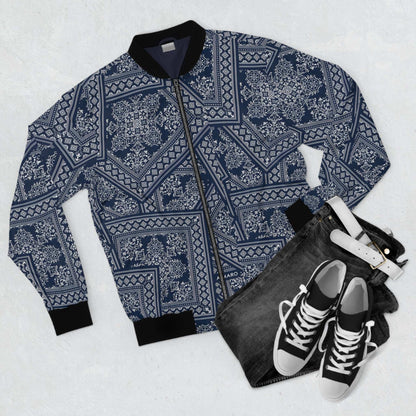 Stylish Men's Bomber Jacket with Intricate Floral Print