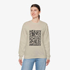 Unisex Anxiety Art Crewneck Sweatshirt - Heavy Blend, Stylish Comfort for Mental Health Awareness