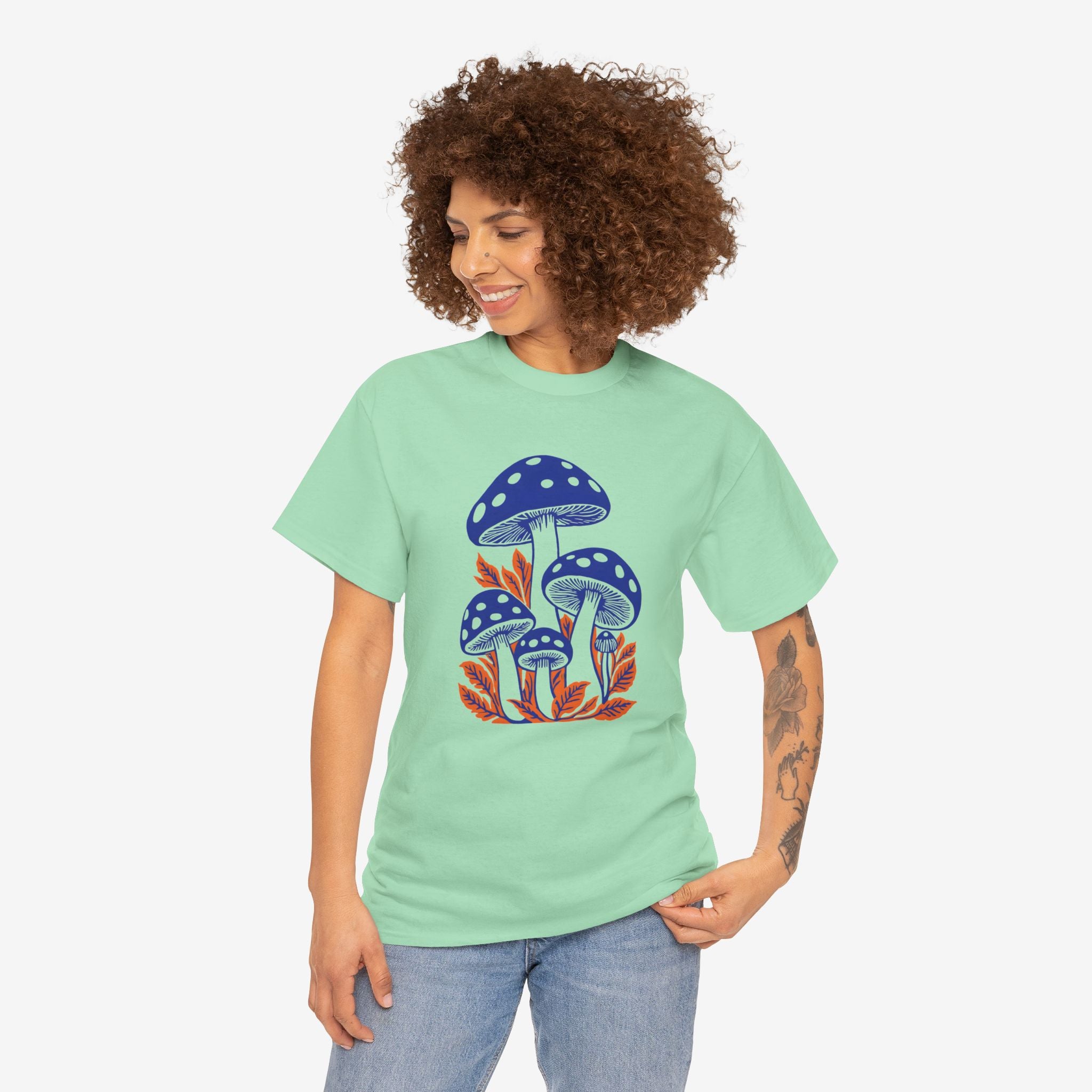 Whimsical Mushroom Unisex Heavy Cotton Tee