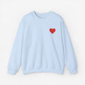 Embroidery Crewneck Sweatshirt Red Heart