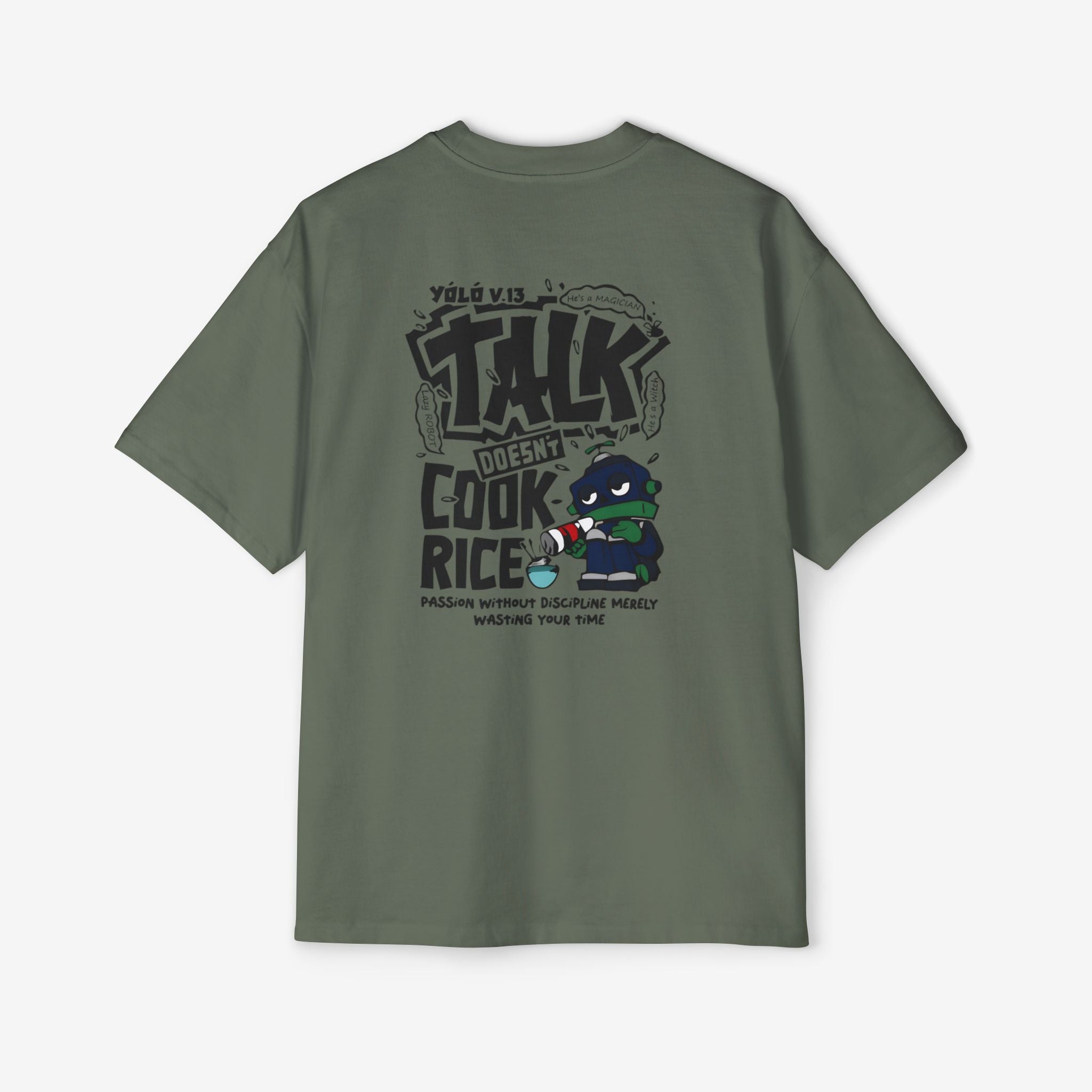 Oversized Graphic Tee - Yolo Talk, Chill Vibes