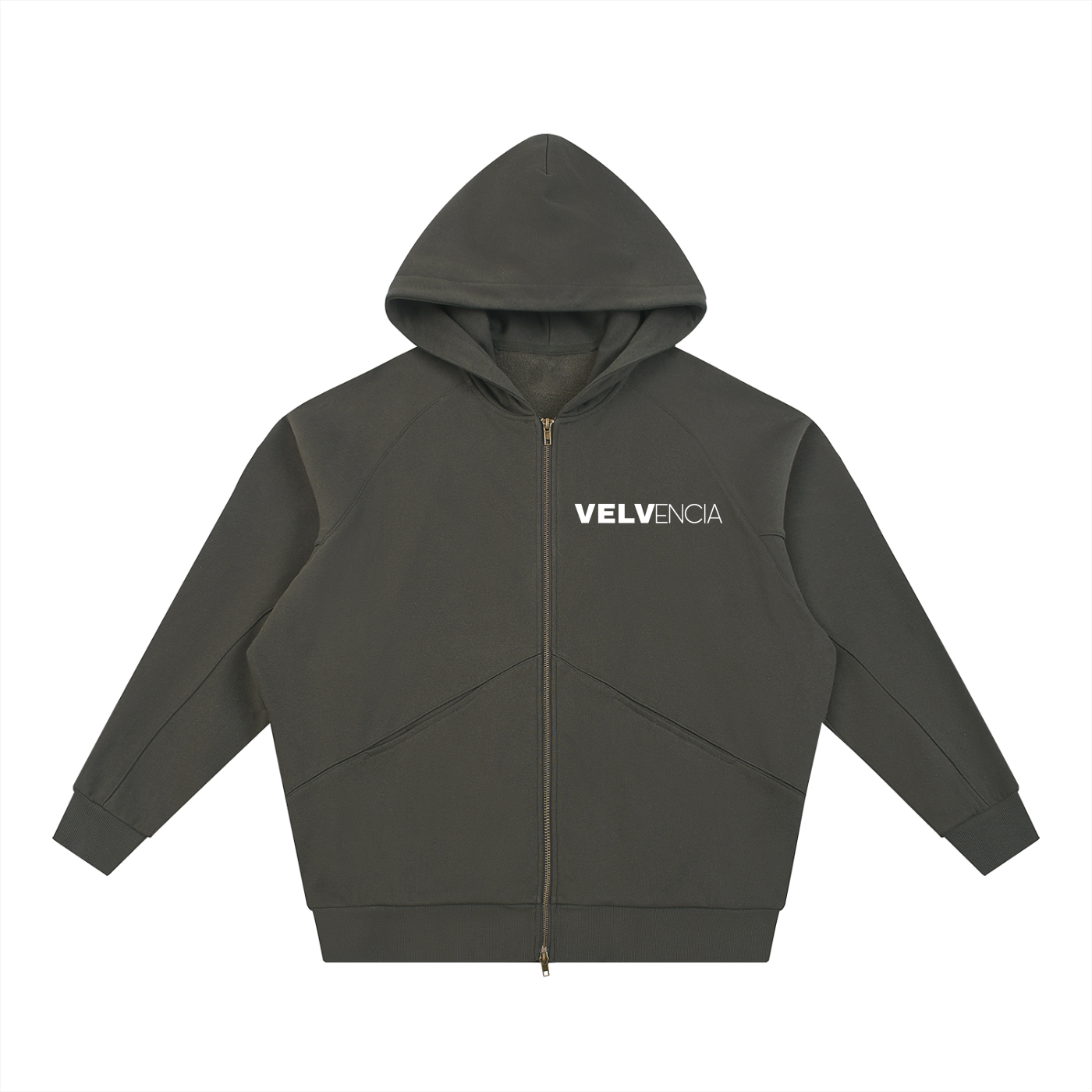 Dolman Sleeve Zip-Through Fleece  Hoodie