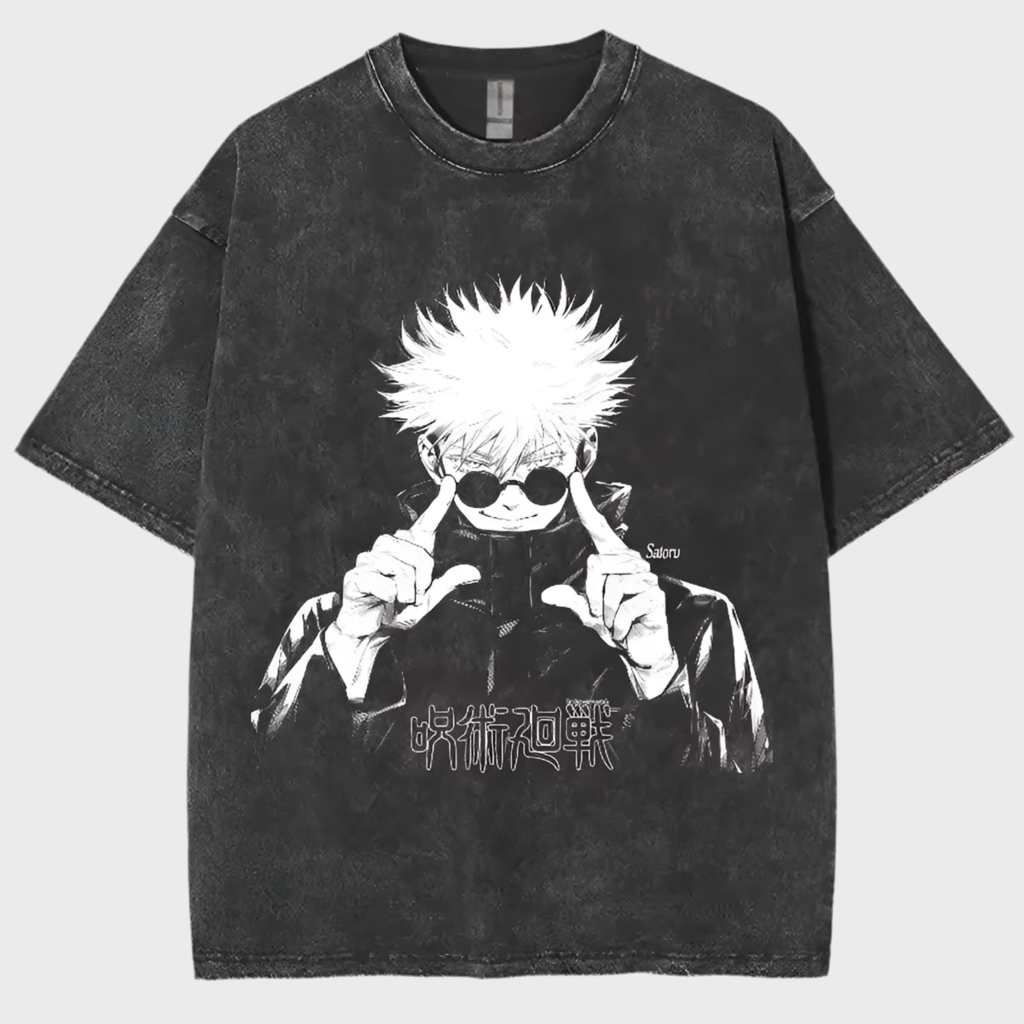 Anime Jujutsu Kaisen Acid Washed Tees