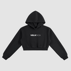 Black hoodie with 'VELVENCIA' logo on a white background