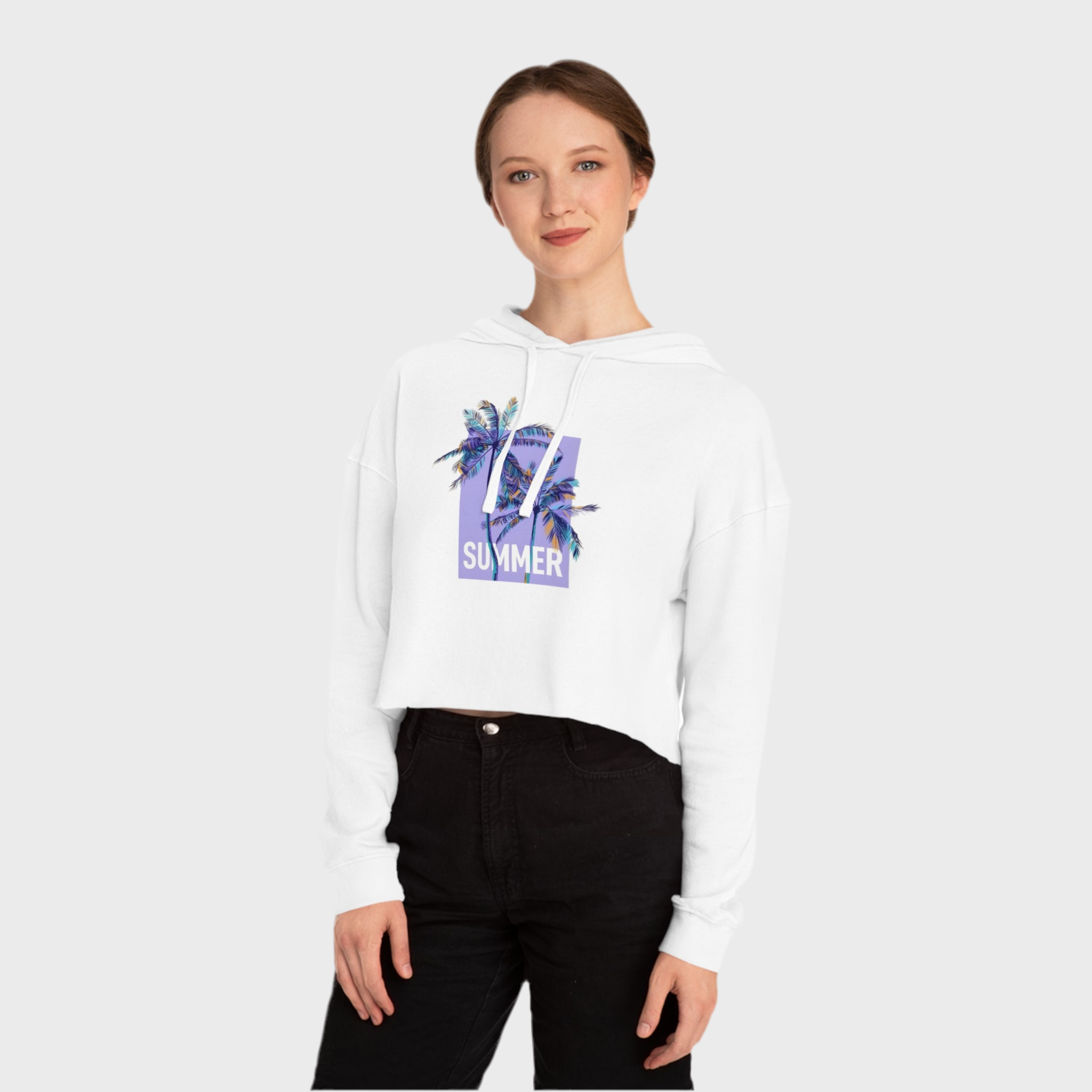 Summer Vibes Cropped Hooded Sweatshirt