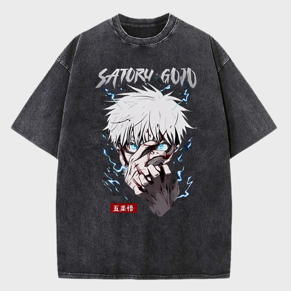 Anime Jujutsu Kaisen Acid Washed Tees