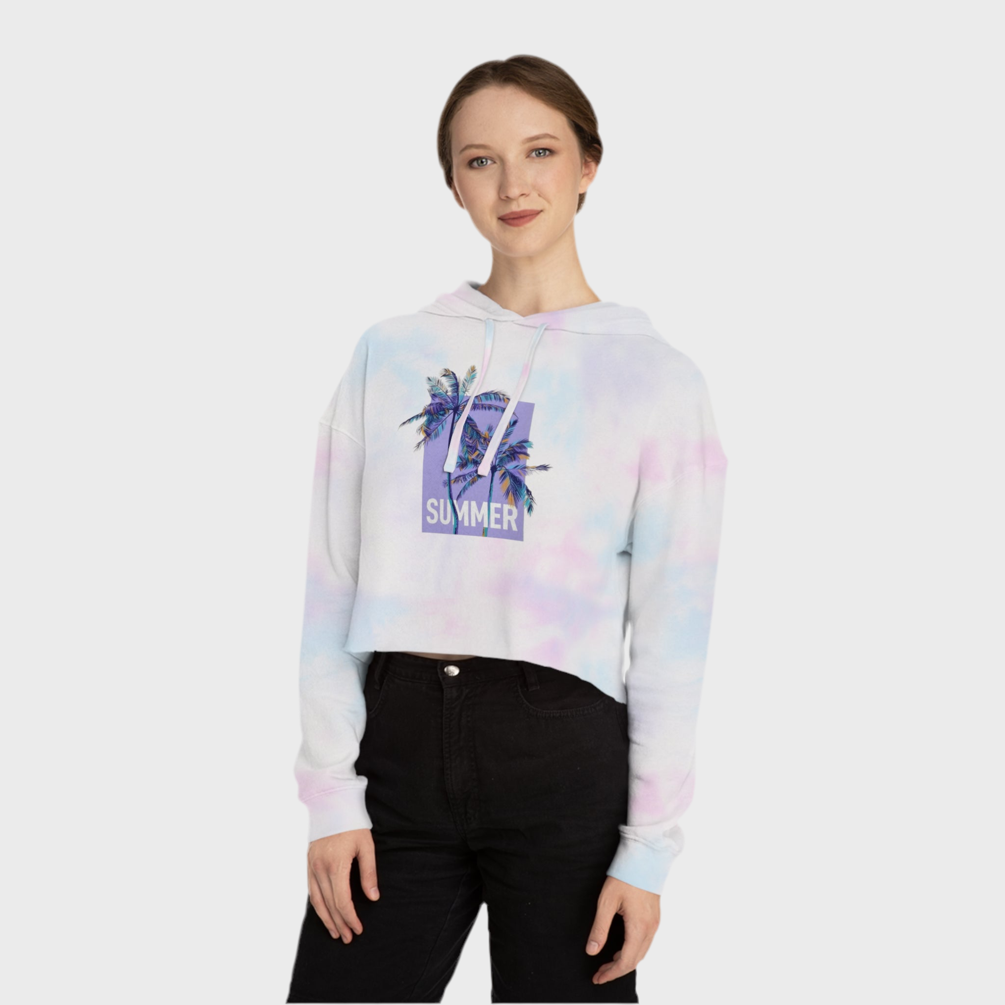 Summer Vibes Cropped Hooded Sweatshirt